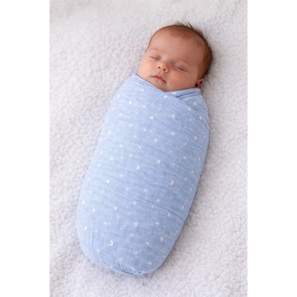 Aden + Anais Safari Animal Baby Swaddle Blanket Blue Starry Night 47